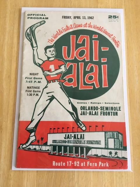 vintage Miami, Florida Jai-Alai with Map Brochure